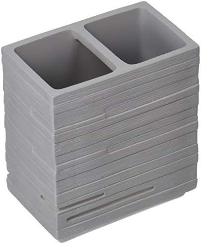 Gedy Quadrotto portacepillos, Resin, Grey, 6.5 x 10 x 11.2