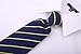 Scott Allan Classic Navy Blue Necktie | Standard Size Adult Tie | Blue and Yellow Striped Ties | Corbatas Para Hombre