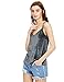 SheIn Women's Casual Basic Strappy Velvet V Neck Cami Tank Top