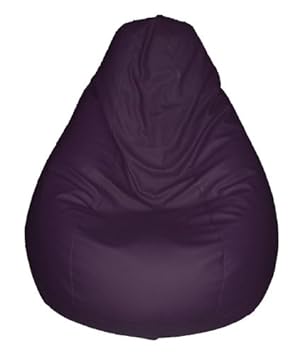 Anand Decor Round Rexine Bean Bag (Without Beans) - XL Size, Purple