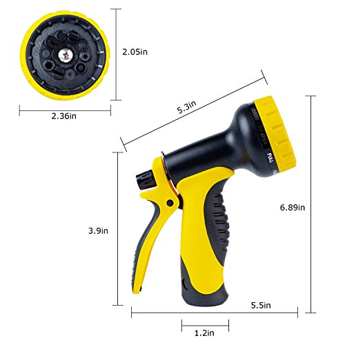 Losun Hose Nozzle, Garden Hose Nozzle with Heavy Duty 10 Adjustable Spray Patterns for Watering Garden, Washing Car and Pets