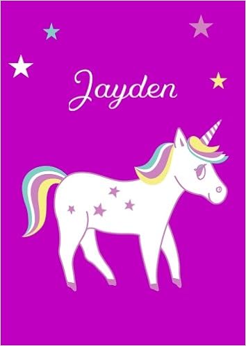 Jayden Unicorn Notebook Coloring Book Diary Din A4