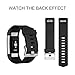 Fitbit Charge 2 Bands, AK Classic Edition Adjustable Comfortable Replacement Wristbands for Fitbit Charge 2 Heart Rate [No Tracker] (Black, Small)