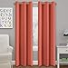 Turquoize Coral Blackout Curtains for Bedroom 84 Inch Length Thermal Insulated Curtain Panels Room Darkening Grommet Top Window Curtain Drapes for Living Room, 2 Panels, W42 x L84, Coral
