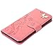 Auroralove Luxury Handmade Bling Rhinestone Soft Slim Flip Stand Wallet Case for Samsung S8 Plus Flower Butterfly PU Leather Case for Girls Women-Black
