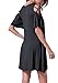 CALIPESSA Women's Cold Shoulder Pockets Loose Swing Casual Short T Shirt Dress