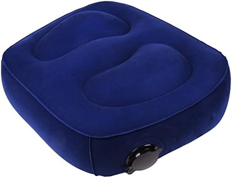 Novbe Travel Foot Rest Pillow Inflatable Large Valve Pillow Kids' Bed to Lay Down for Foot Rest on Airplanes, Cars,Trains (blue)