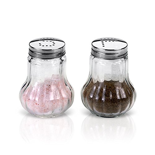 Metaltex 252913 - Juego de Sal y Pimienta Vidrio/Acero Inoxidable