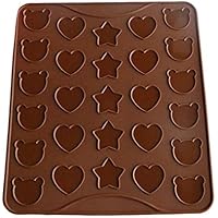 Allforhome 27 Cavities Cartoon Bear Star Heart Silicone Macarons Mat Moulds Handmade DIY Macaron Mold
