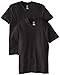 Hanes Men's Nano Premium Cotton V-Neck T-Shirt (Pack of 2), Black, Small