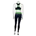 Seattle 12th Man Fan Navy Leggings with Lime Line (Large/X-Large)