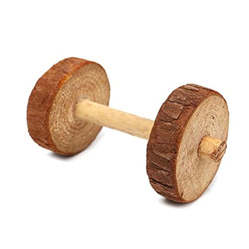 HEART SPEAKER Natural Dumbells Unicycle Bell Roller Pet Chew Toy-Small Dumbbell