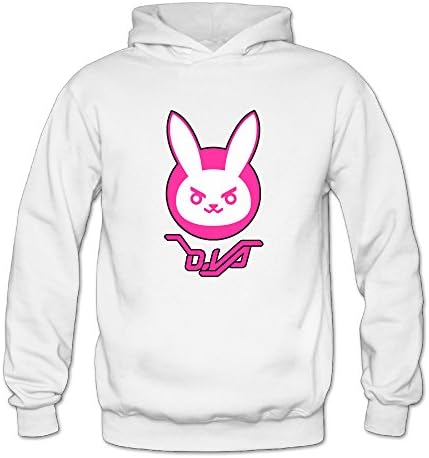 ISSGFC Overwatch DVA Logo Women's Adult Pullover Hooded Sweatshirt White
