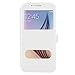 Galaxy S6 Case, EnGive Premium Slim Flip Imitation Leather Cover for Samsung Galaxy S6 G920(White)
