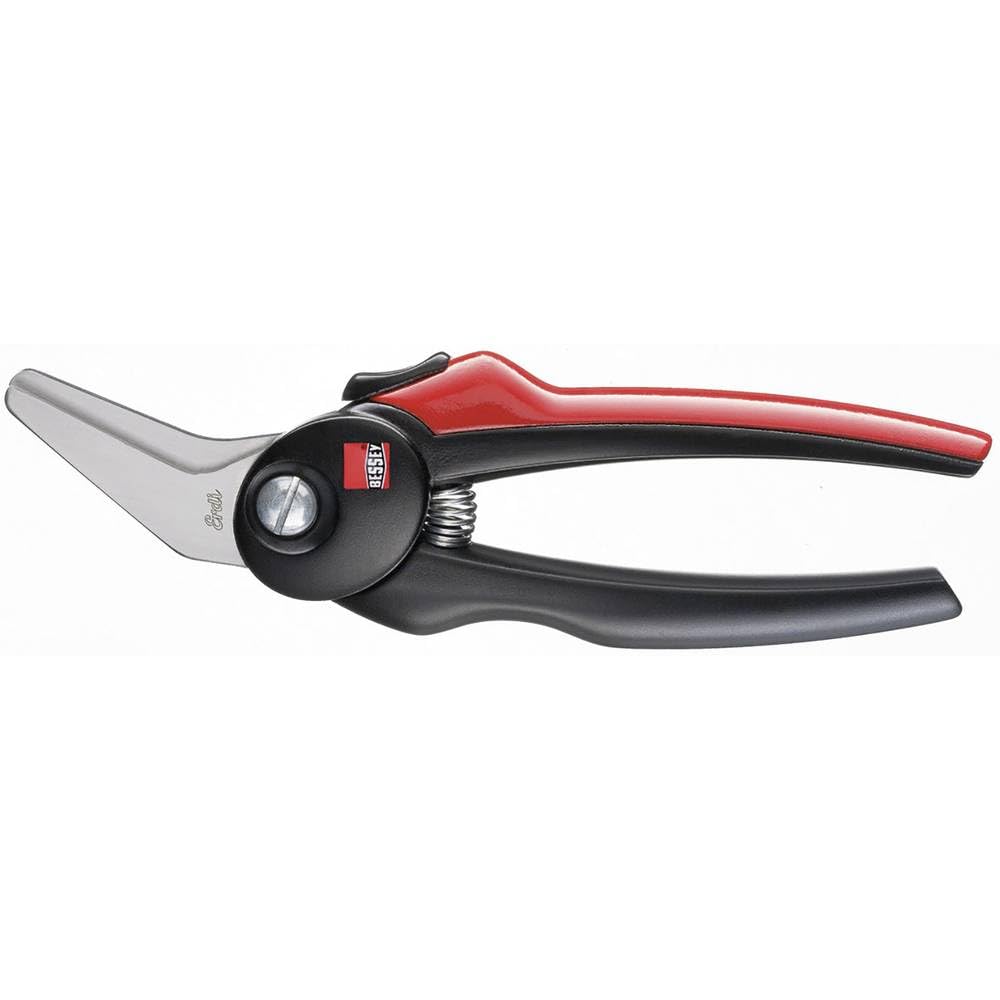 Bessey D48A-2 2K Handle Angled Combi-Scissors, Black/Red