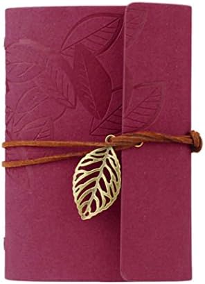 Ruhiku Vintage Leaf Leather Cover Loose Leaf Blank Notebook Journal Diary Gift