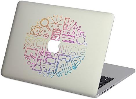 Northwood Trends Macbook Sticker Decal Vinyl Skin for 13 Inch Laptop or Apple - Unique Inspirational Modern Design (Removable, Embossed, Multicolor on Transparent Vinyl) Science Inspired