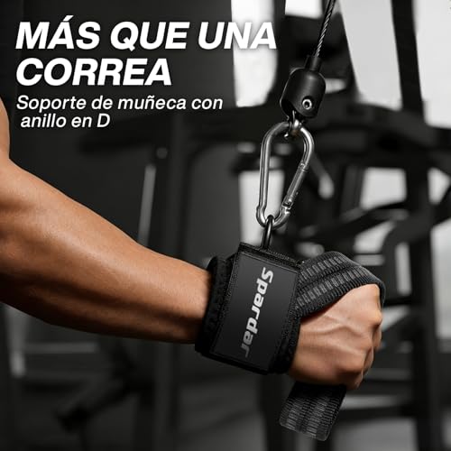 Straps para Gym,Correas de Levantamiento de Pesas Con Anillo en D con Puño,Proporciona Soporte para La Muñeca,Mejorar La Fuerza de Agarre,Ideal para Levantamiento de Pesas y Máquinas de Cuerda,Para Hombre y Mujer
