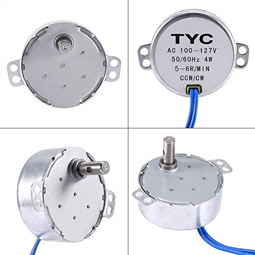Electric Synchron Motor Synchronous Synchron Motor turntable Motor Cup Turner Motor 110V 100-127VAC 50/60 Hz 4W 5-6RPM/MIN CCW/CW Direction for Hand-Made,School Project,Model or Guide (8PCS/5-6RPM) - Thumbnail 5