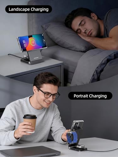 Wireless Charger for Samsung Magnetic Charger with Active Cooling, 3 in 1 Foldable Charging Station for Samsung Galaxy S26 Ultra, Galaxy Watch 8 and Buds 4, for Android Devices