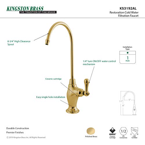 Kingston Brass Gourmetier Ks3192al Restoration Single Handle Water