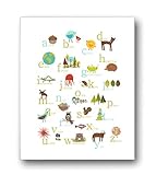 Nature Themed English Alphabet Wall Art Print 11x14 Nursery Decor Kid's Wall Art Print Kid's Room Decor Gender Neutral Nursery Decor Animal ABC Poster Baby Room Decor Playroom Decor