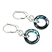 Sterling Silver Leverback Earrings Round Ring Donut Made with Swarovski Crystals
