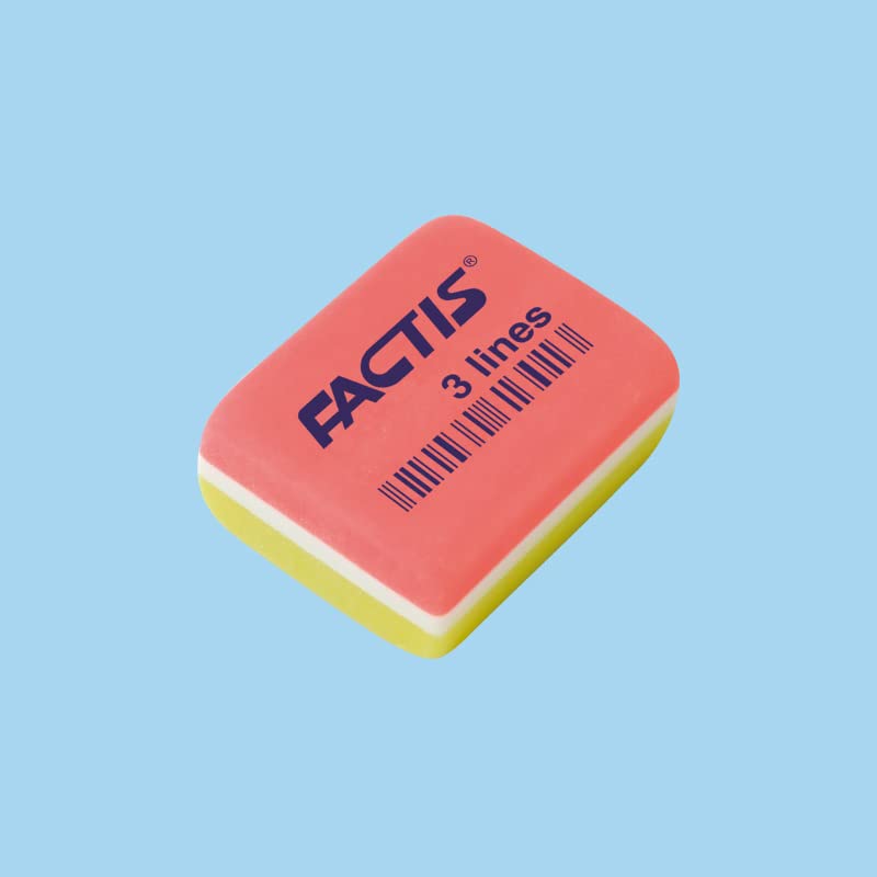 FACTIS® 3 Lines Rectangular Erasers - Pack of 75