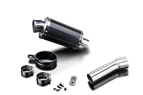Delkevic Aftermarket Slip On compatible with BMW F650GS DS70 9" Carbon Fiber Oval Muffler Exhaust 07-13