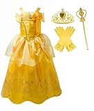 Romy's Collection Princess Belle Yellow Party Dress Costume (7-8, Yellow)