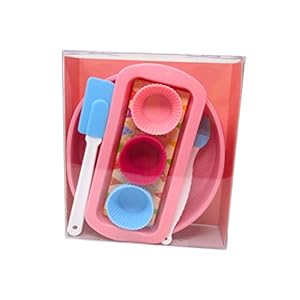17 Piece Silicone Bakeware Baking Set with Cupcake Moulds, Round Cake Moulds and Loaf Moulds and with Spatula and Pastry…