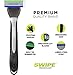 SWIPE Premium Men's 3-Blade Razor Kit (Flex Head Handle + 12 Refills)