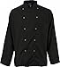 Mens Long Sleeve Active Chef Coat, Black with Slate Accent, L