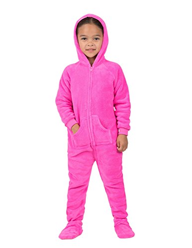 Footed Pajamas - Perfect Pink Toddler Hoodie Chenille- Medium