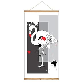 Hanging Poster with NO Mangetic Wood Frames Ink Abstract Animals Home Wall Canvas Prints Ready to Hang - 18"x36"