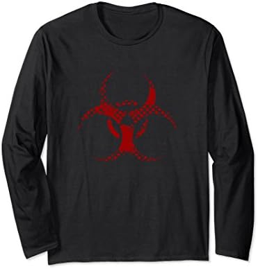 Unisex Zombie Bio hazard Warning Symbol Long Sleeve Shirt Medium Black