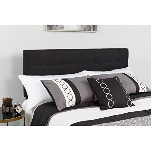 Flash Furniture Bedford Tufted Upholstered Full Size Headboard in Black Fabric, HG-HB1704-F-BK-GG