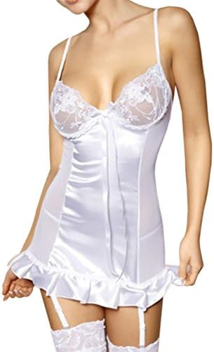 Lasexy Women's Lady Flirty Sleepwear Corset Sexy Lingerie Garter + G-string Sets M White