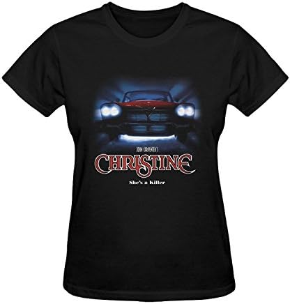Dominily Women's Black Short Sleeve Custom Christine Stephen King T Shirt Small