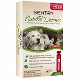 SENTRY Natural Defense Natural Flea and Tick Squeeze-on for Dogs and Puppies, Over 40 lbs, 4 count