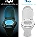 Rechargeable Toilet Light with 8 Color Changes，Motion Activated in Darkness Only，New appearance with IP67 Waterproof Design，JC Porter