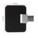 Seternaly Mini USB Hub 2.0 Creative U Shape Hub with 4-Port USB for PC Laptop USB Data Transfer Black