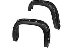 PIT66 Fender Flares, Compatible With 07-13 GMC Sierra 1500, Smooth Matte Pocket Riveted Style Wheel Flares, 4 Pcs