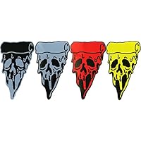 visarn Pizza Skull (Mix) Biker Heavy Metal Horror Goth Punk Emo Rock DIY Logo Sticker for Car Window Bumper Laptop Sticker Decals Gift Size 2.25 x 4 inch