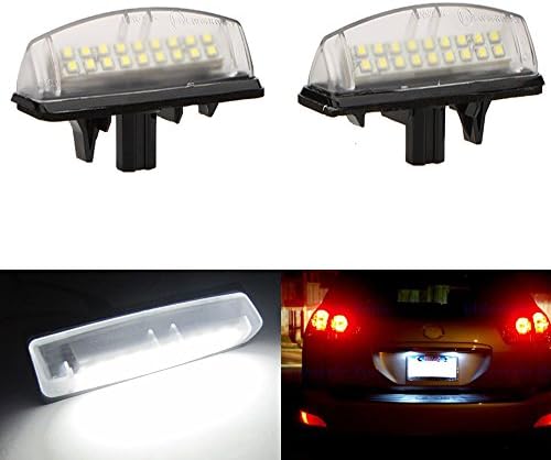 HYTRADING 2 X 18-SMD 3528 No Error Free Car Auto LED License Plate Light Lamps Number Lights For TOYOTA Camry Aurion Avensis Verso Echo Prius LEXUS IS200 IS300 LS430 GS300 GS430 GS400 Mitsubishi