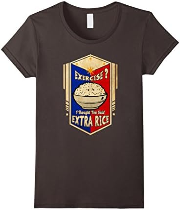 Women's Exercise I Thought You Said Extra Rice T-Shirt Large Asphalt