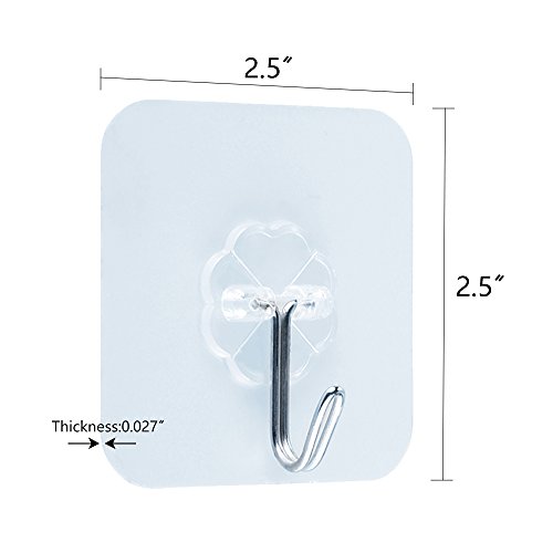 Utility Hooks Damage Free Hanging Clear Self Adhesive Tile Heavy Duty