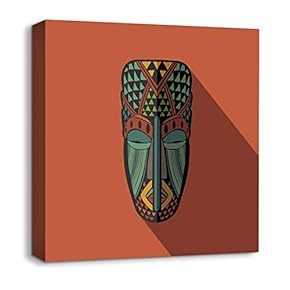 Canvas Wall Art African Culture Pattern Painting Artwork for Home Prints Framed - 12x12 inches