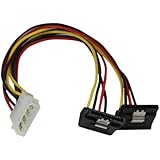 StarTech.com LP4 to 2x Right Angle Latching SATA Power 4-Pin Molex to Dual 90 Degree Latching SATA Y Splitter, 12-Inch (PYO2LP4LSATR)