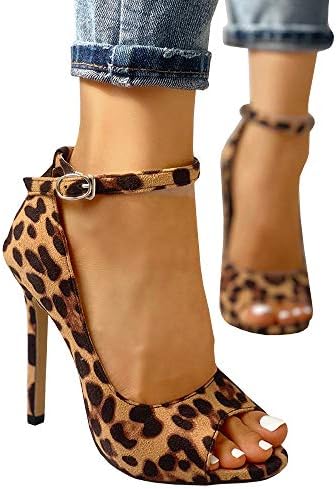 Women's High Heels Platform Dress Ankle Strap Stilettos Open Toe Pump Heeled Sandals